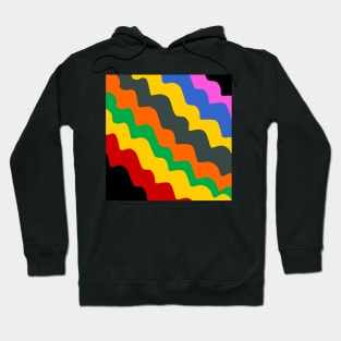 Bright colored wavy ocean waves gradient Hoodie